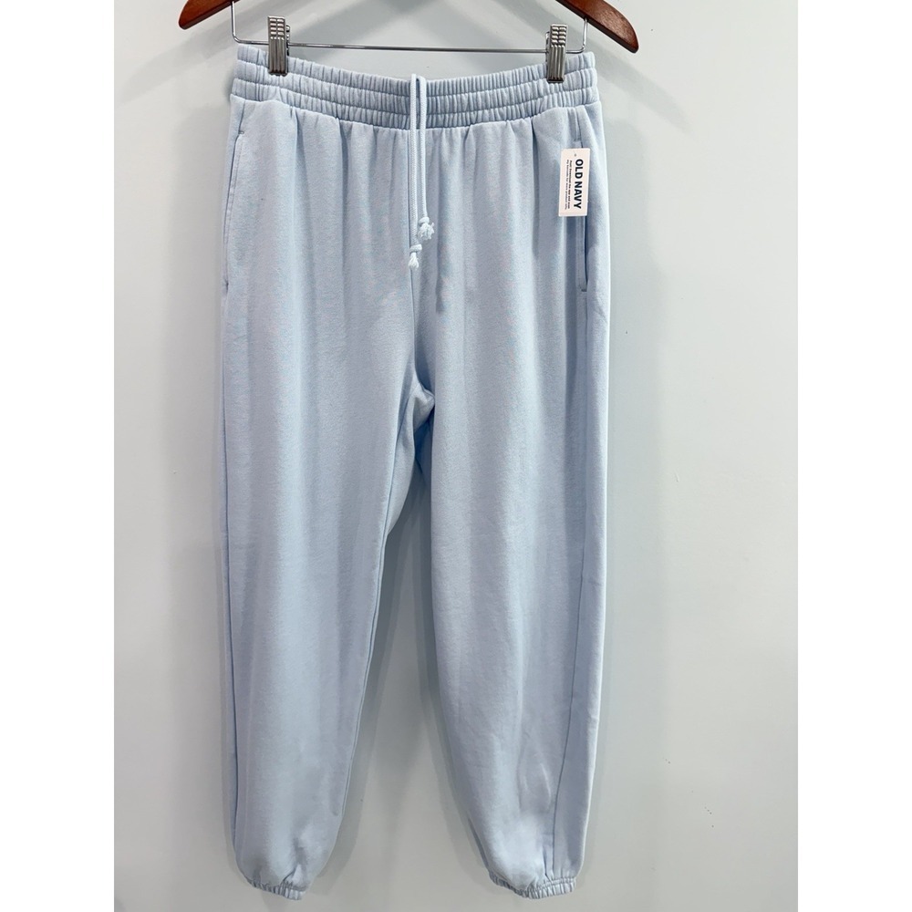 Old Navy Jogger Sweatpants Small Light Blue Cotton Blend Lounge NWT Pockets